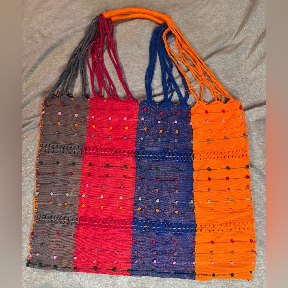 MultiColored Patchwork Embroidered Tote Bag